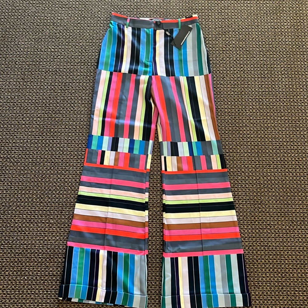 House of Holland Colour Bar Print Wide Leg Pant NWT size 6